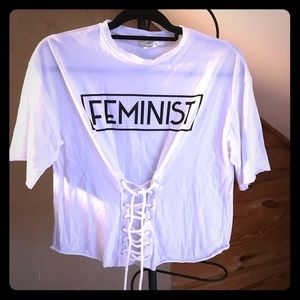 Gaze “Feminist” Tee, EUC, M